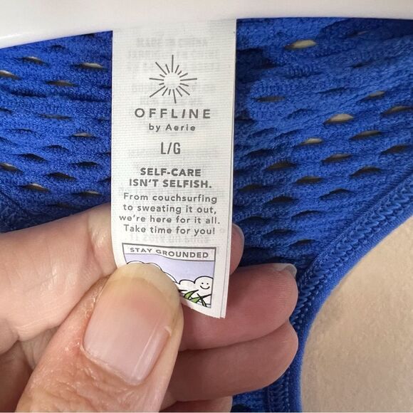 Offline by Aerie Womens Royal Blue Seamless Mesh Romper Size Large Workout - Picture 5 of 5